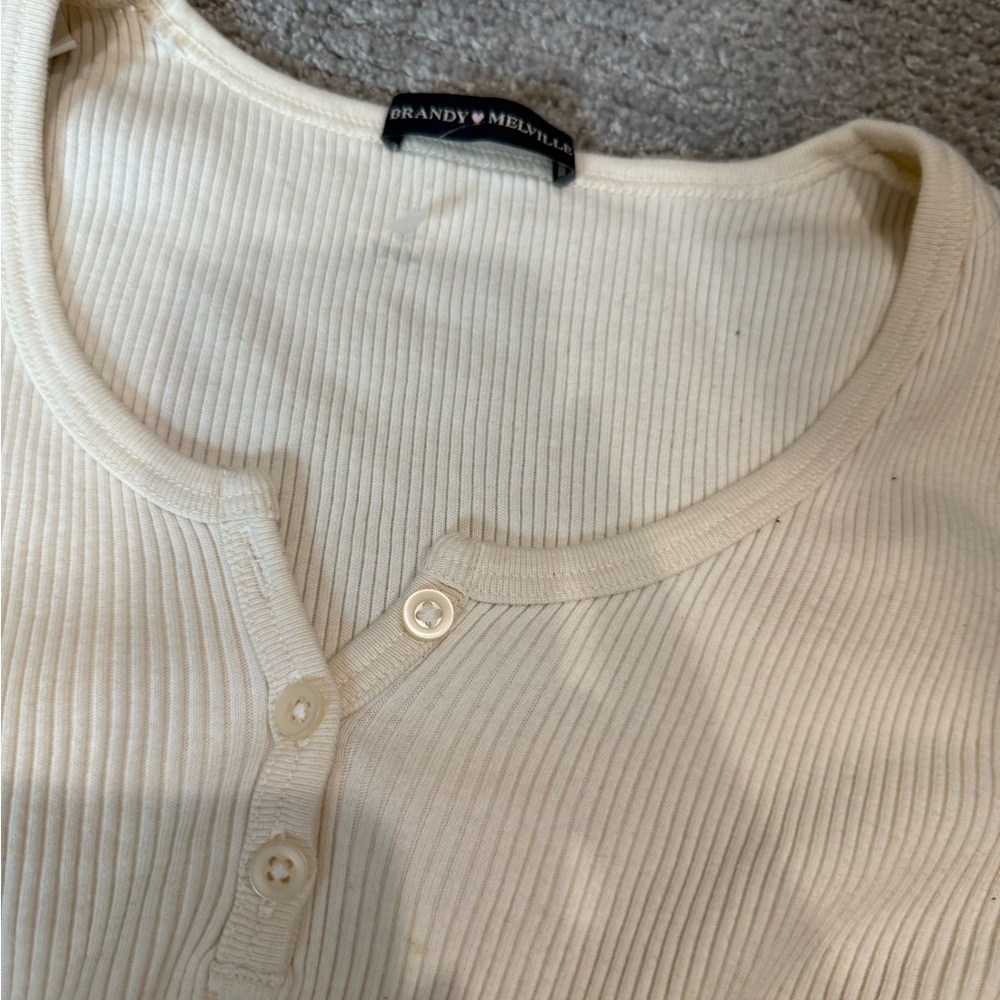 Brandy Cream Ribbed Button-Front Top - Picture 3 of 3